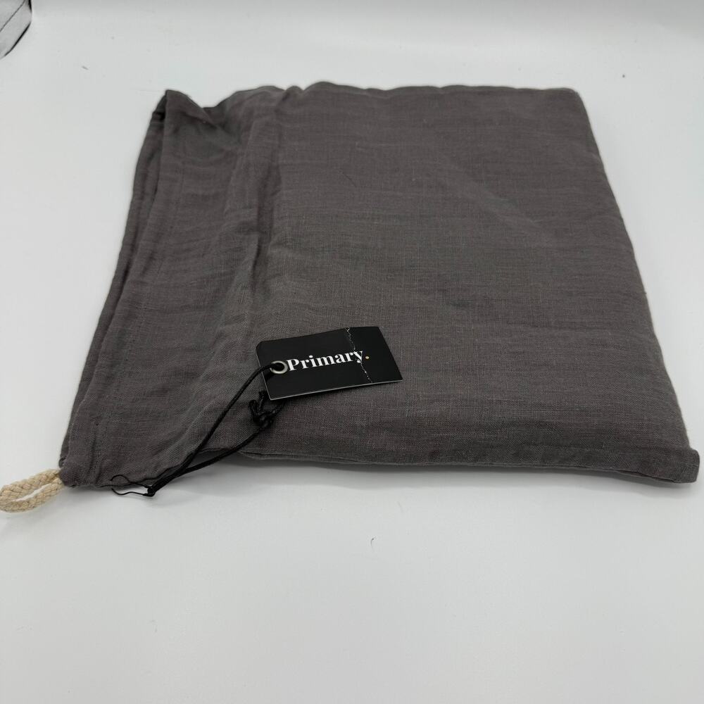 NWT Primary Pillow Shams Pair King Size Gray Linen Envelope Closure Minimalist
